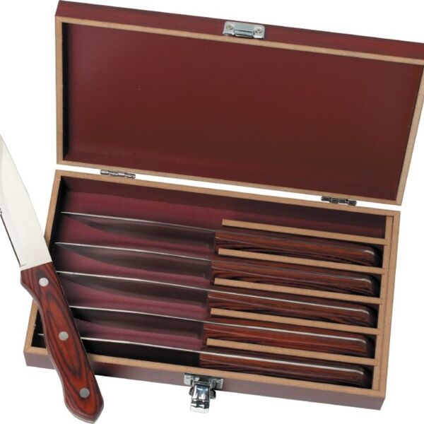 Manchurian Ash 6-Piece Steak Knife Slim Case Set Thumbnail